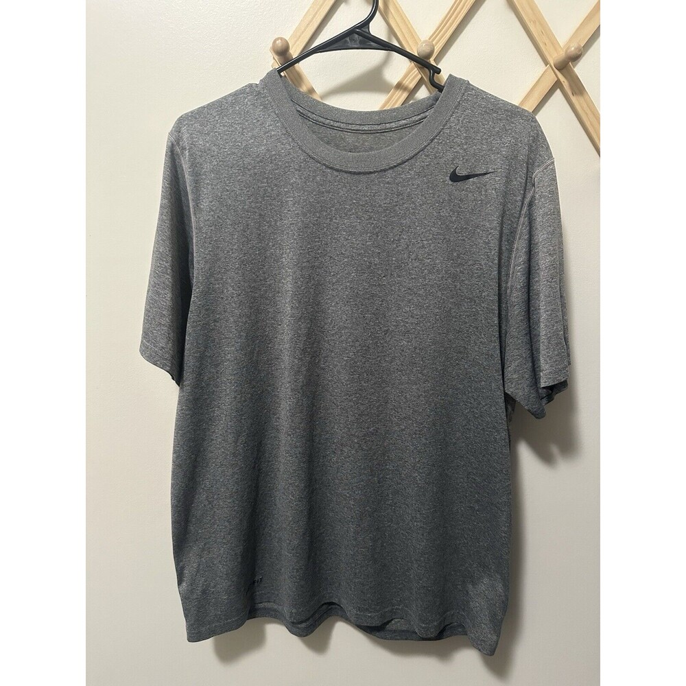 Men’s Size Large Gray Nike Dri Fit T Shirt Running Working Out
